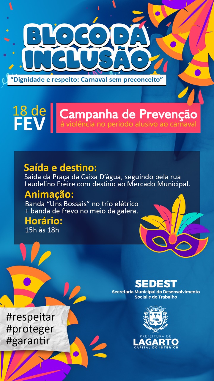 Sedest e Saúde chamam todos pra brincar o carnaval da inclusão